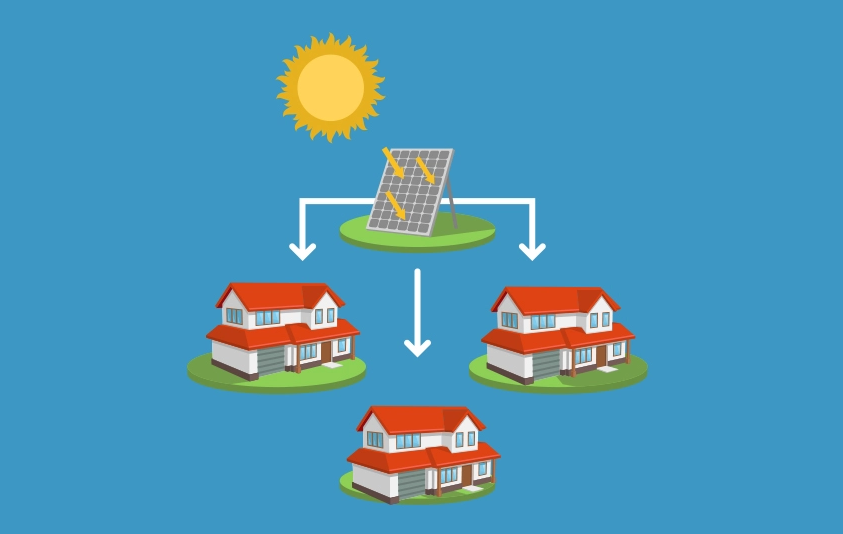 como transferir energia solar para outra residência